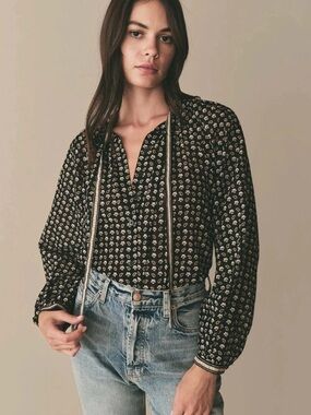 Doen Amina Top Noir Countryside Paisley